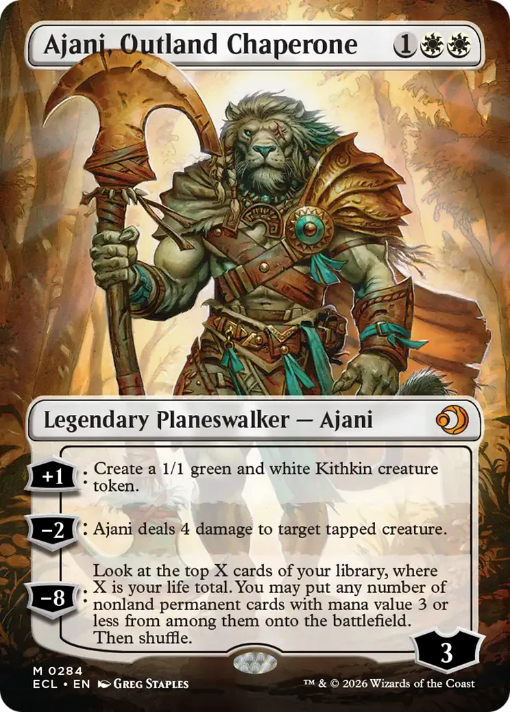 Ajani, Outland Chaperone (0284) (Borderless) (ECL)