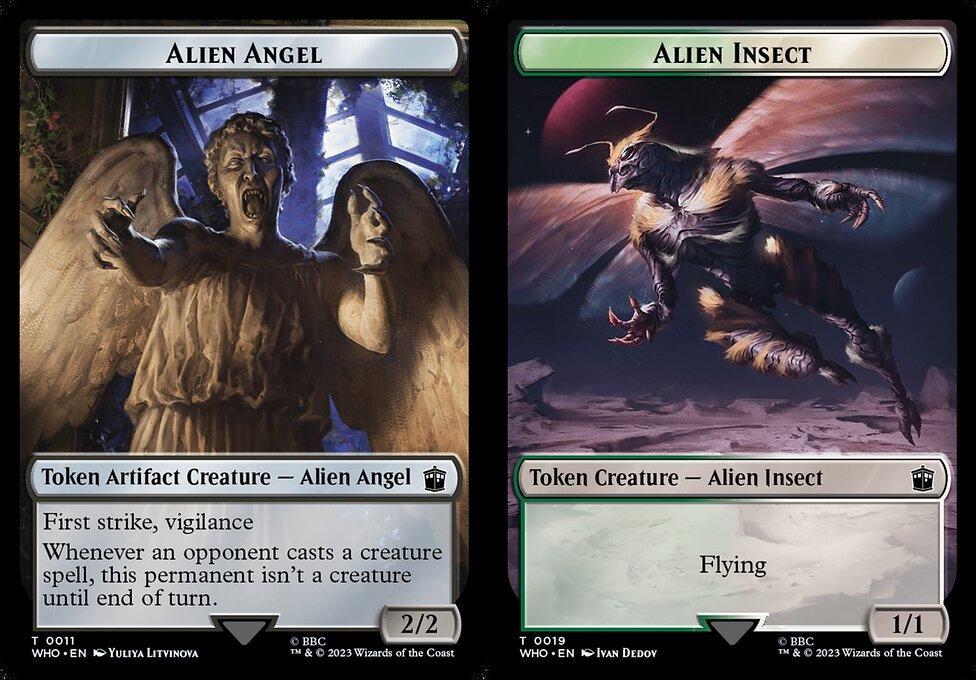 Alien Angel (0011) // Alien Insect (0019) Double-Sided Token (TWHO) - Foil