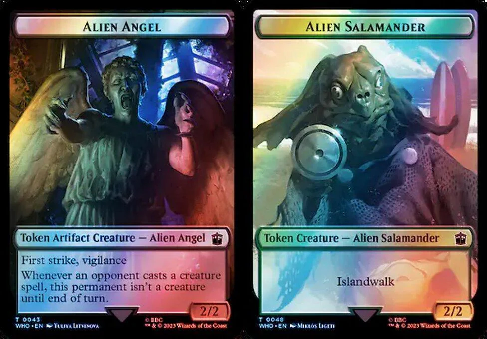 Alien Angel (0043) // Alien Salamander (0048) Double-Sided Token (TWHO) - Surge Foil