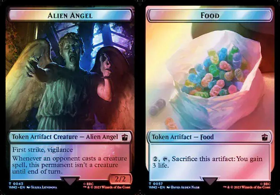 Alien Angel (0043) // Food (0057) Double-Sided Token (TWHO) - Surge Foil