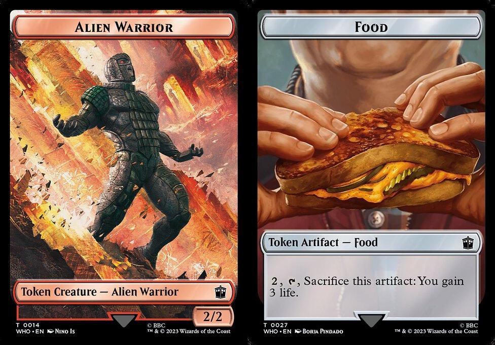 Alien Warrior (0014) // Food (0027) Double-Sided Token (TWHO)
