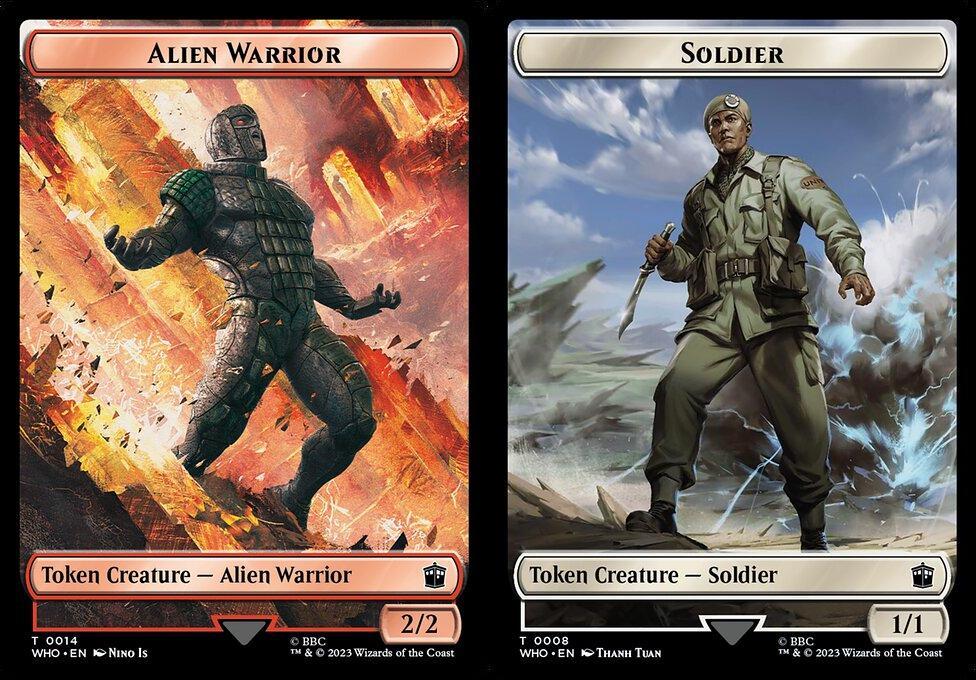 Alien Warrior (0014) // Soldier (0008) Double-Sided Token (TWHO) - Foil
