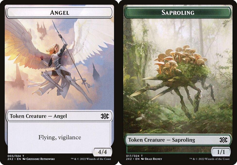 Angel (003) // Saproling (017) Double-Sided Token (T2X2) - Foil