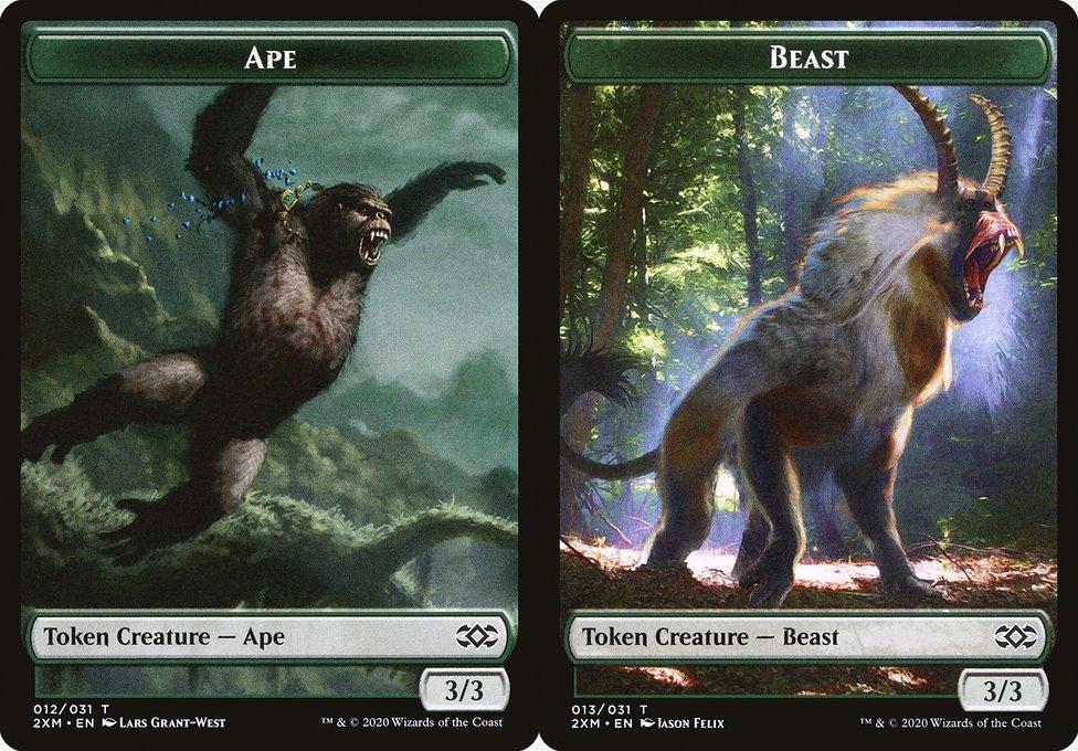 Ape (012) // Beast (013) Double-Sided Token (T2XM) - Foil