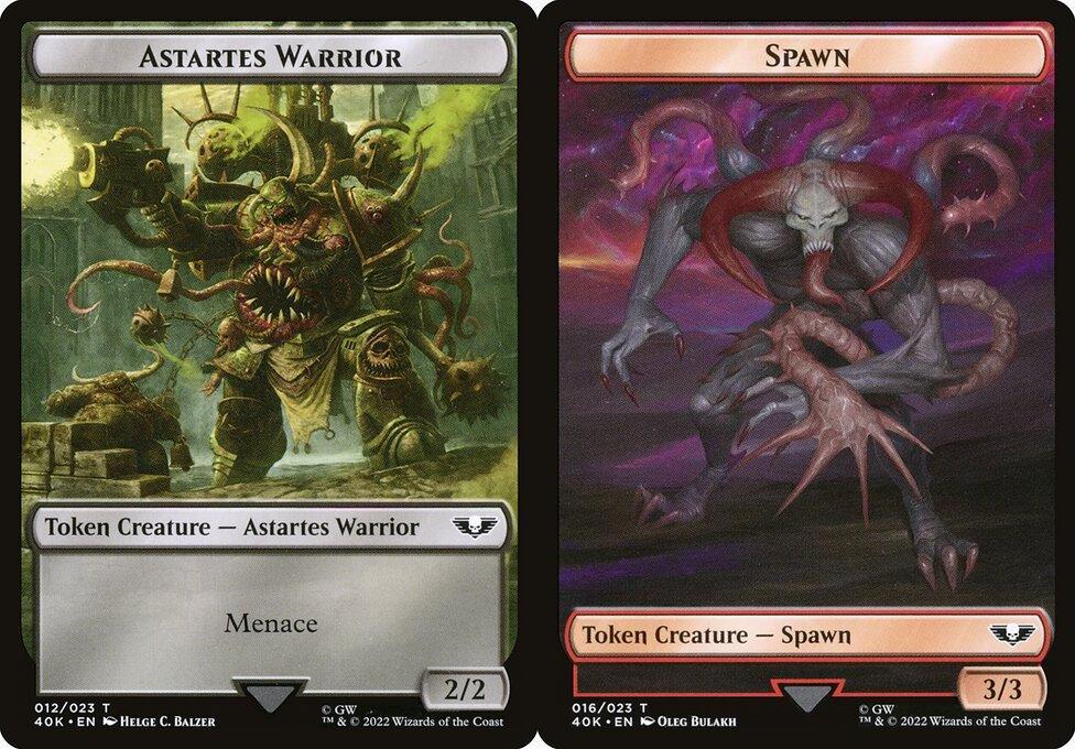 Astartes Warrior (012) // Spawn (016) Double-Sided Token (T40K)
