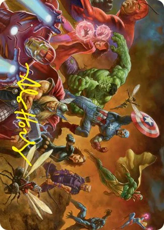 Avengers Assemble! (01/45) Art Card (AMSH) - Gold-Stamped Signature