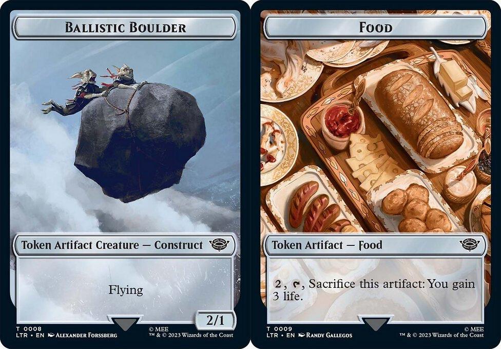 Ballistic Boulder (008) // Food (009) Double-Sided Token (TTLR) - Foil