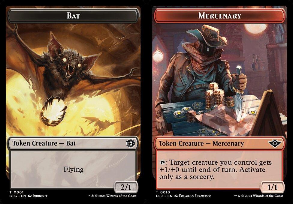 Bat (0001) // Mercenary (0010) Double-Sided Token (TOTJ) - Foil