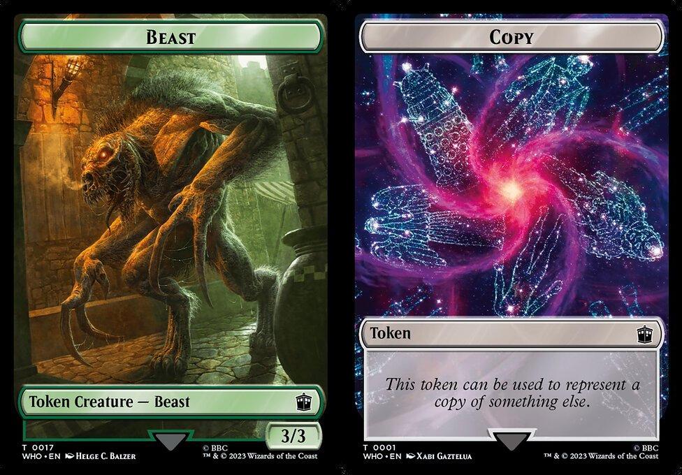 Beast (0017) // Copy (0001) Double-Sided Token (TWHO) - Foil