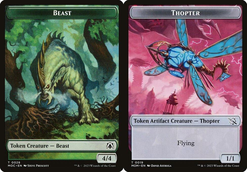 Beast (0028) // Thopter (0019) Double-Sided Token (TMOC)