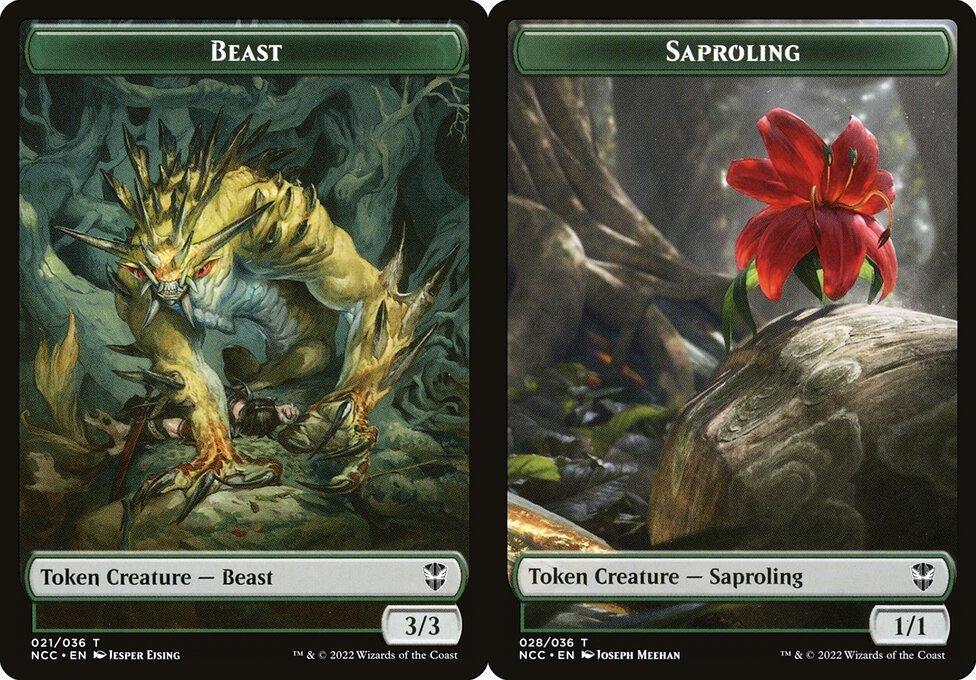 Beast (021) // Saproling (028) Double-Sided Token (TNCC)