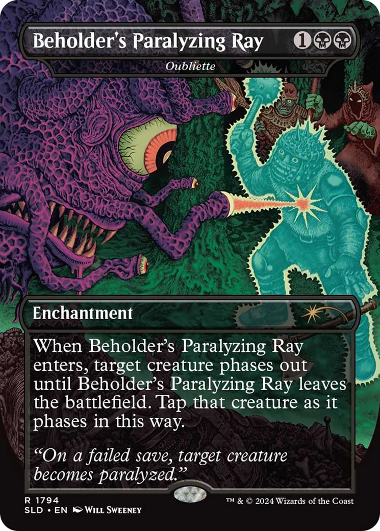 Beholder's Paralyzing Ray [Oubliette] (1794) (Borderless) (SLD) - Foil
