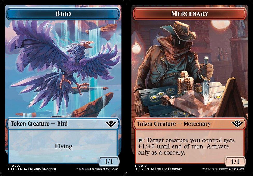 Bird (0007) // Mercenary (0010) Double-Sided Token (TOTJ) - Foil