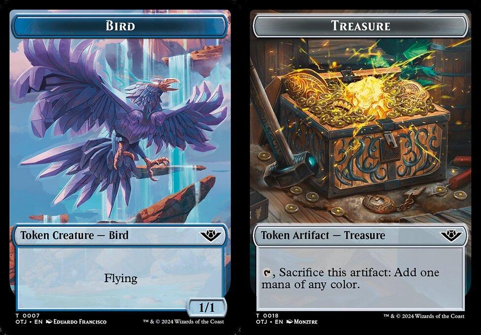 Bird (0007) // Treasure (0018) Double-Sided Token (TOTJ) - Foil