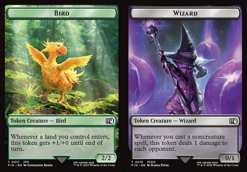 Bird (0017) // Wizard (0015) Double-Sided Token (TFIN) - Foil