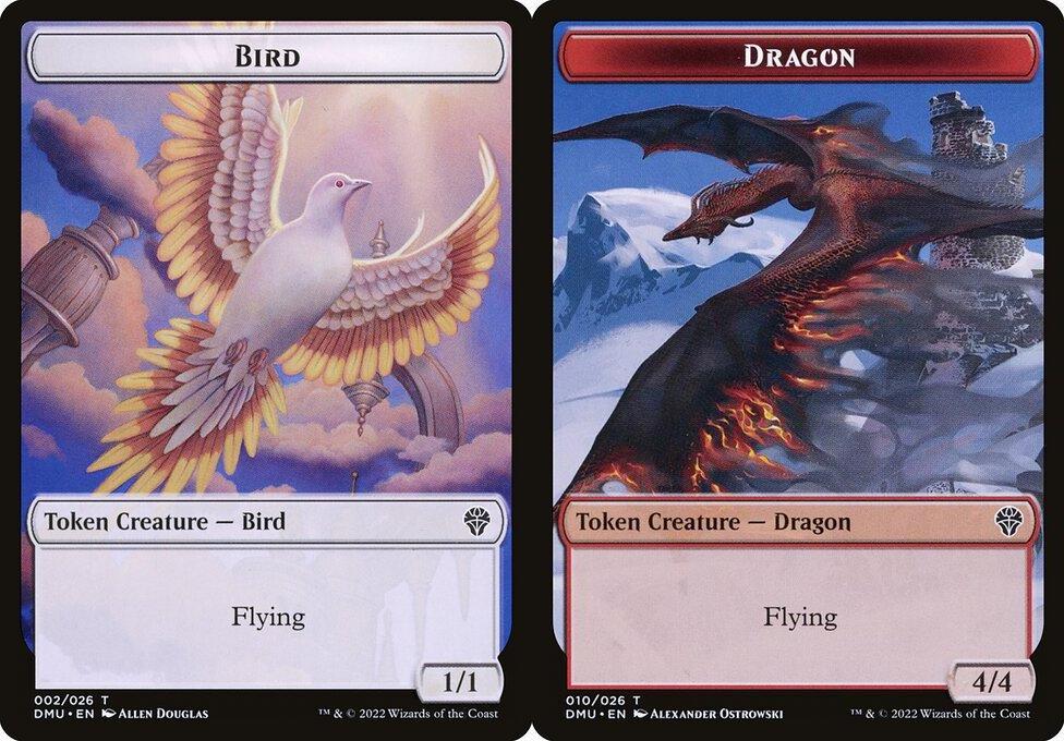 Bird (002) // Dragon (010) Double-Sided Token (TDMU) - Foil