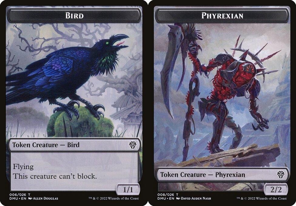 Bird (006) // Phyrexian (008) Double-Sided Token (TDMU) - Foil