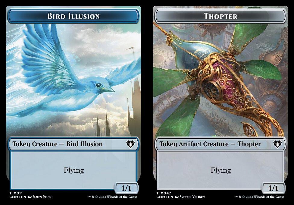 Bird Illusion (0011) // Thopter (0047) Double-Sided Token (TCMM)