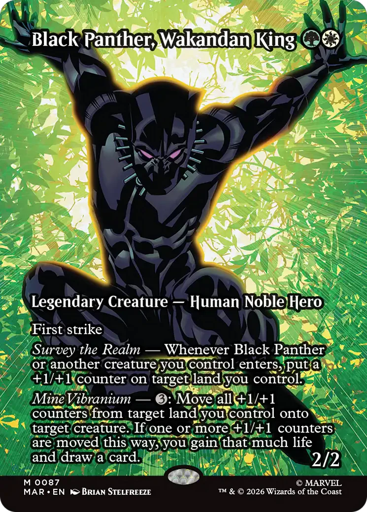 Black Panther, Wakandan King (0087) (Borderless) (MAR) - Foil