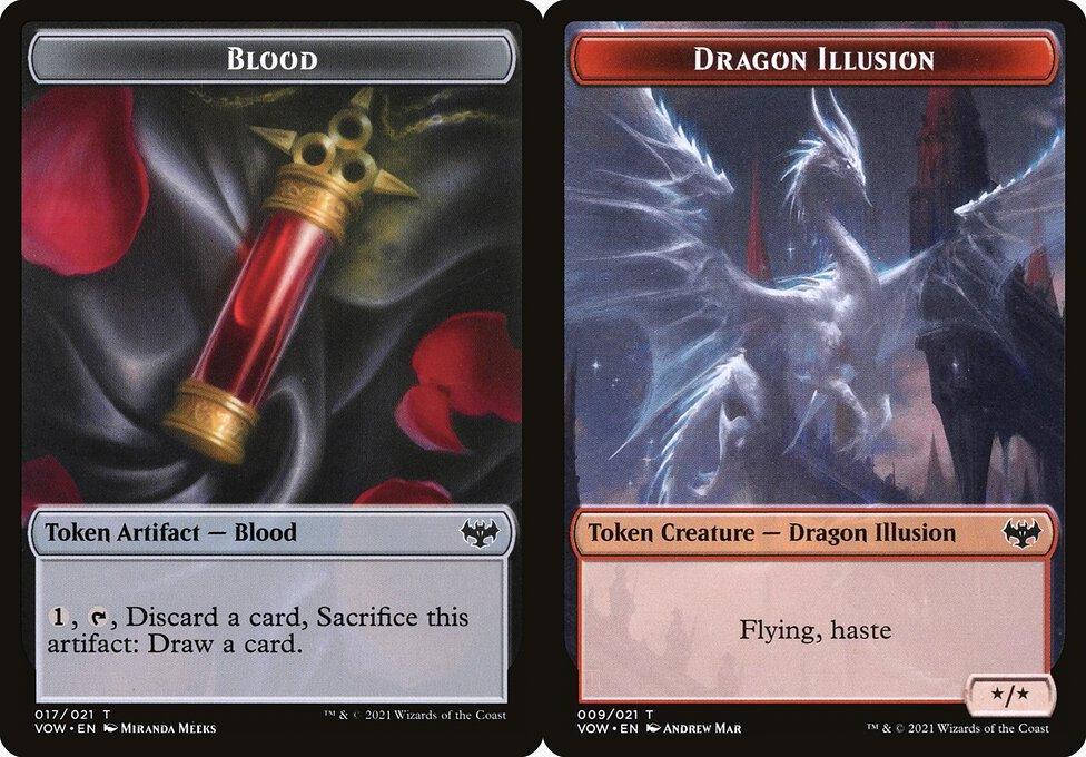 Blood (017) // Dragon Illusion (009) Double-Sided Token (TVOW) - Foil
