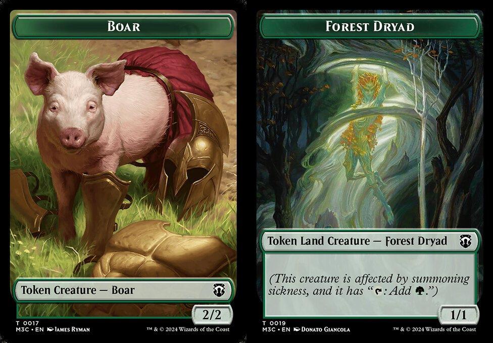 Boar (0017) // Forest Dryad (0019) Double-Sided Token (TM3C)