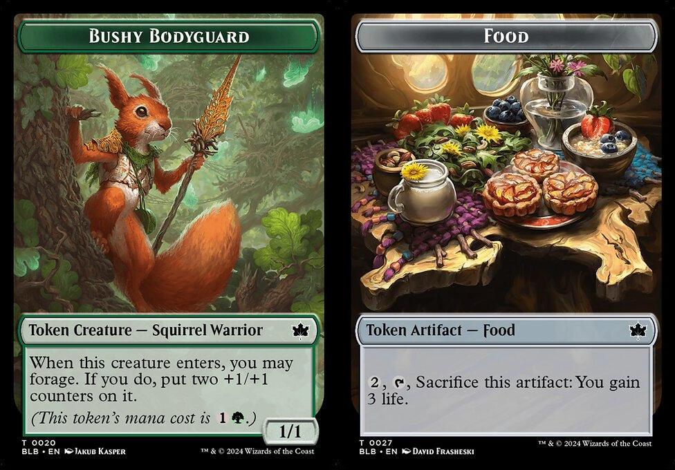 Bushy Bodyguard (0020) // Food (0027) Double-Sided Token (TBLB) - Foil