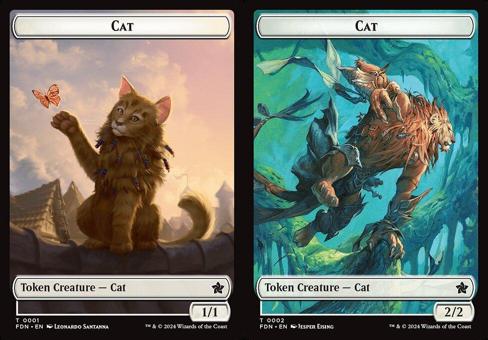 Cat (0001) // Cat (0002) Doubled-Sided Token (TFDN) - Foil