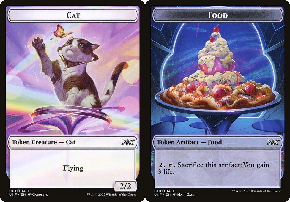 Cat (001) // Food (010) Double-Sided Token (TUNF) - Foil