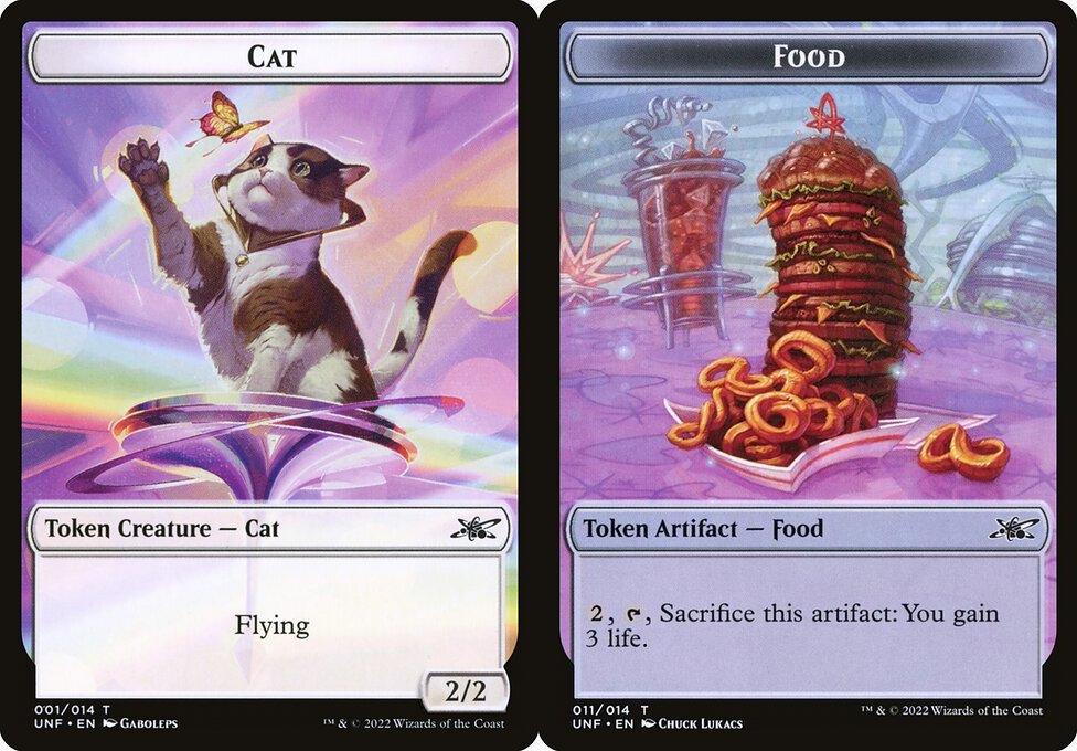 Cat (001) // Food (011) Double-Sided Token (TUNF) - Foil