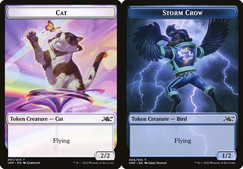 Cat (001) // Storm Crow (005) Double-Sided Token (TUNF) - Foil
