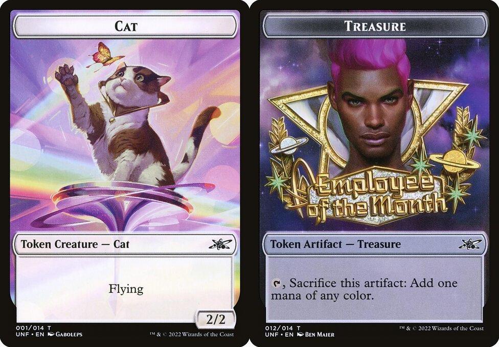 Cat (001) // Treasure (012) Double-Sided Token (TUNF) - Foil