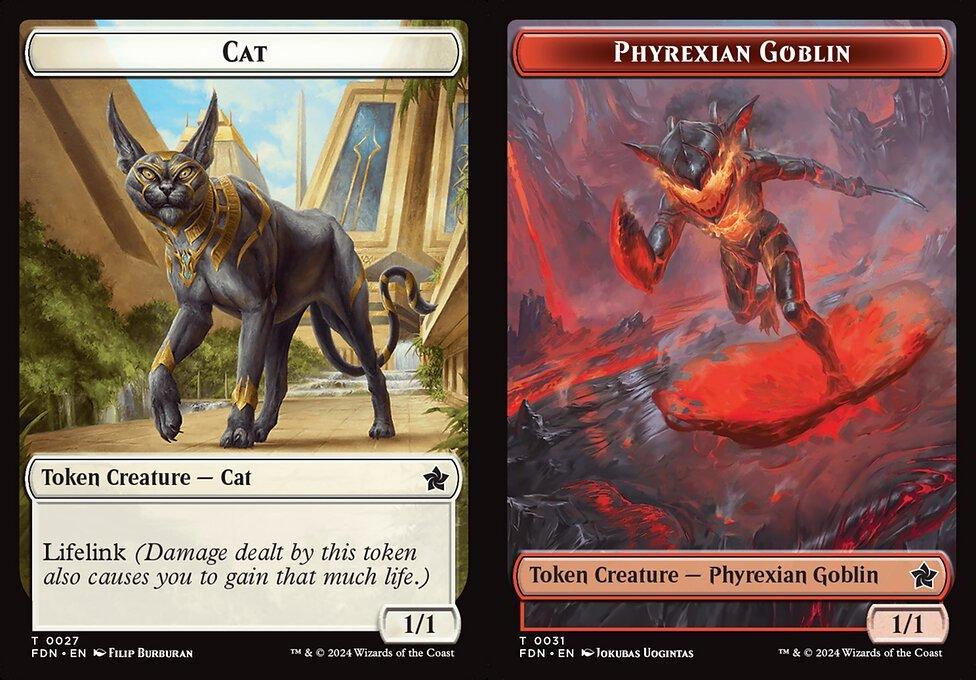Cat (0027) // Phyrexian Goblin (0031) Double-Sided Token (TFDN)