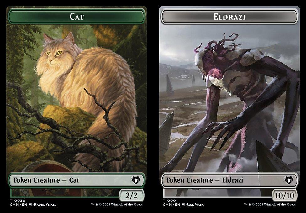 Cat (0030) // Eldrazi (0001) Double-Sided Token (TCMM) - Foil