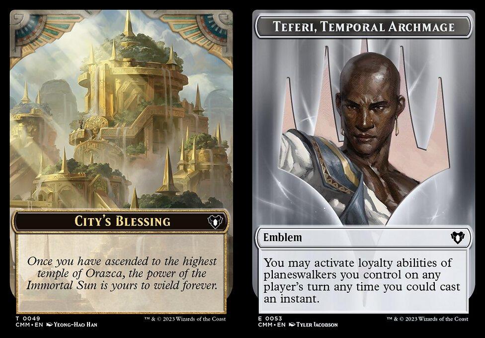 City's Blessing (0049) // Teferi, Temporal Archmage Emblem (0053) Double-Sided Token (TCMM) - Foil