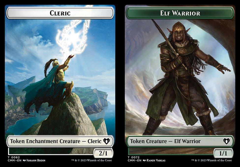 Cleric (0062) // Elf Warrior (0072) Double-Sided Token (TCMM)
