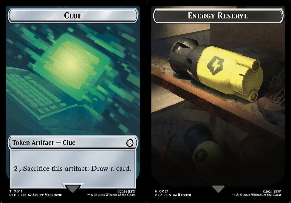 Clue (0011) // Energy Reserve (0021) Double-Sided Token (TPIP) - Foil