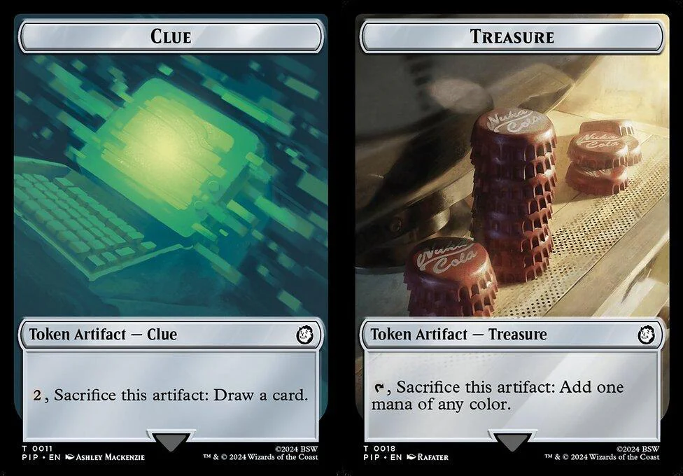Clue (0011) // Treasure (0018) Double-Sided Token (TPIP) - Foil