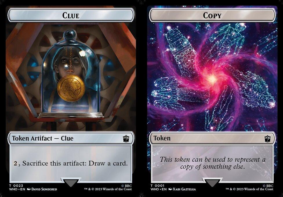 Clue (0023) // Copy (0001) Double-Sided Token (TWHO) - Foil