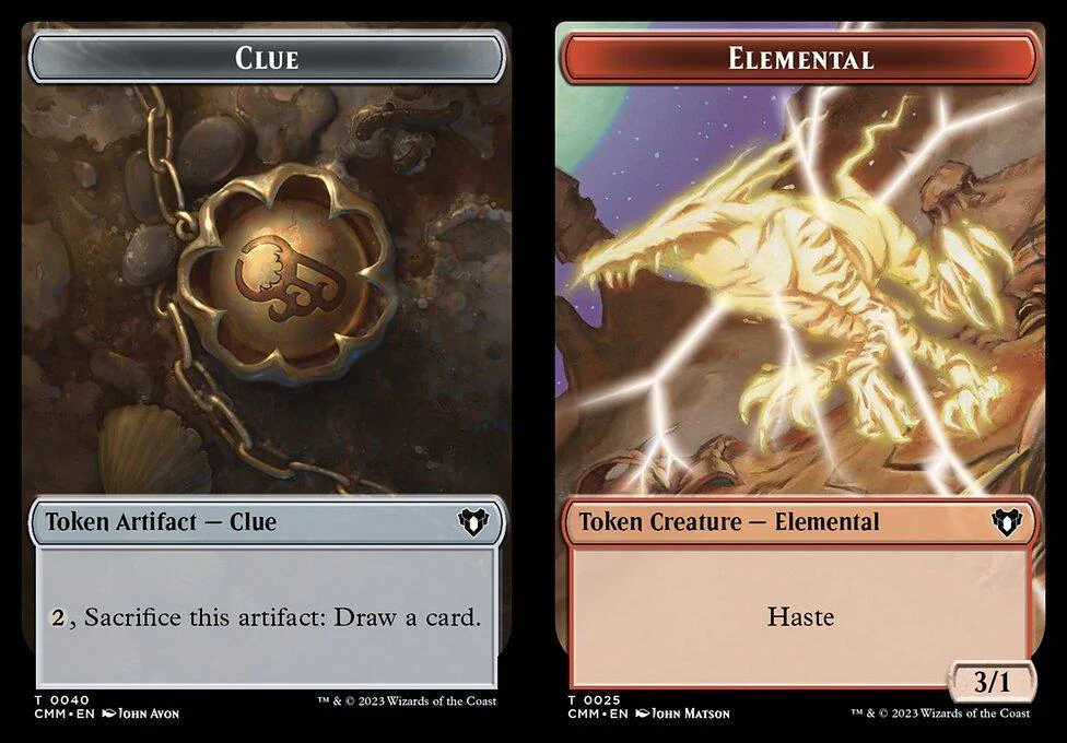 Clue (0040) // Elemental (0025) Double-Sided Token (TCMM)