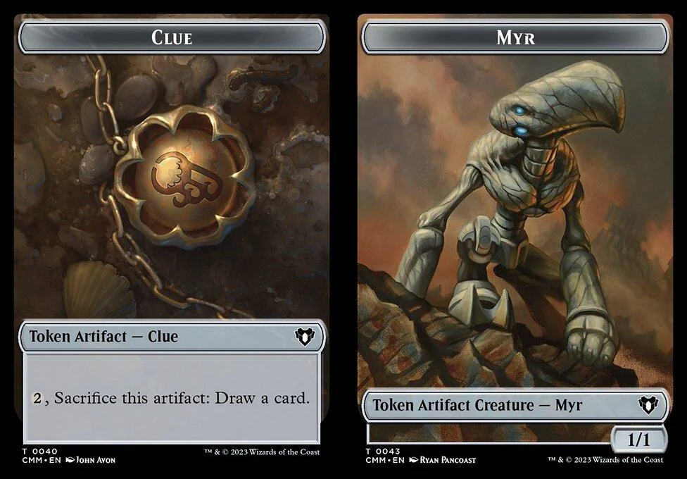 Clue (0040) // Myr (0043) Double-Sided Token (TCMM) - Foil