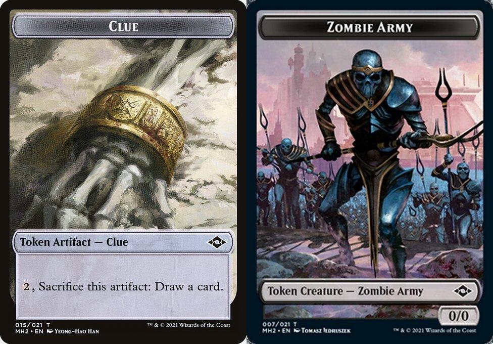 Clue (015) // Zombie Army (007) Double-Sided Token (TMH2) - Foil