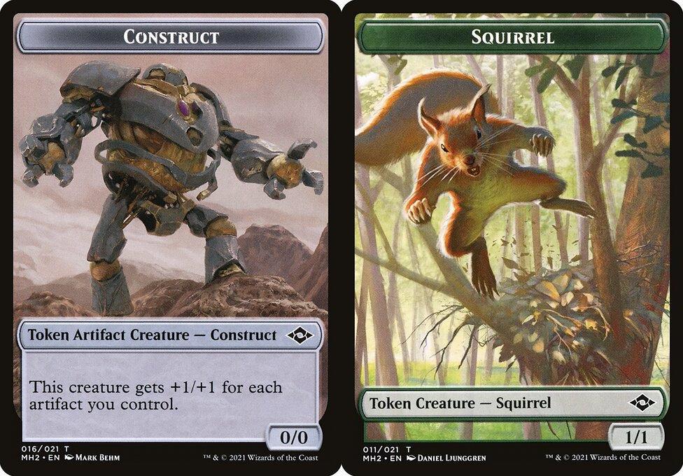 Construct (016) // Squirrel (011) Double-Sided Token (TMH2) - Foil