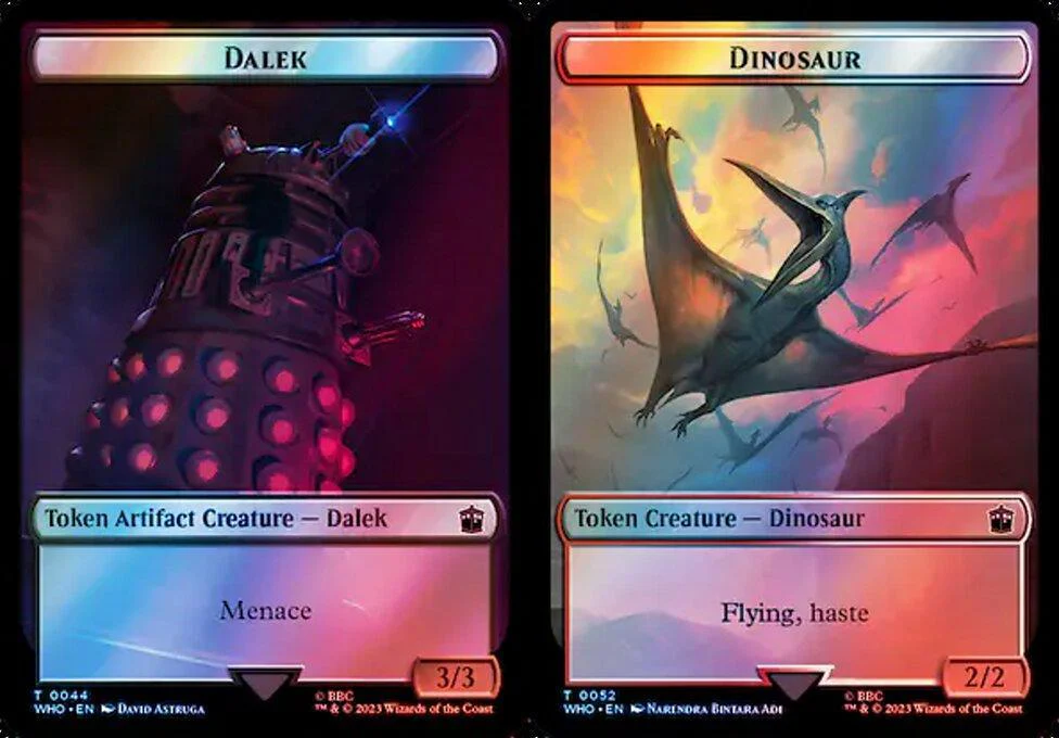Dalek (0044) // Dinosaur (0052) Double-Sided Token (TWHO) - Surge Foil