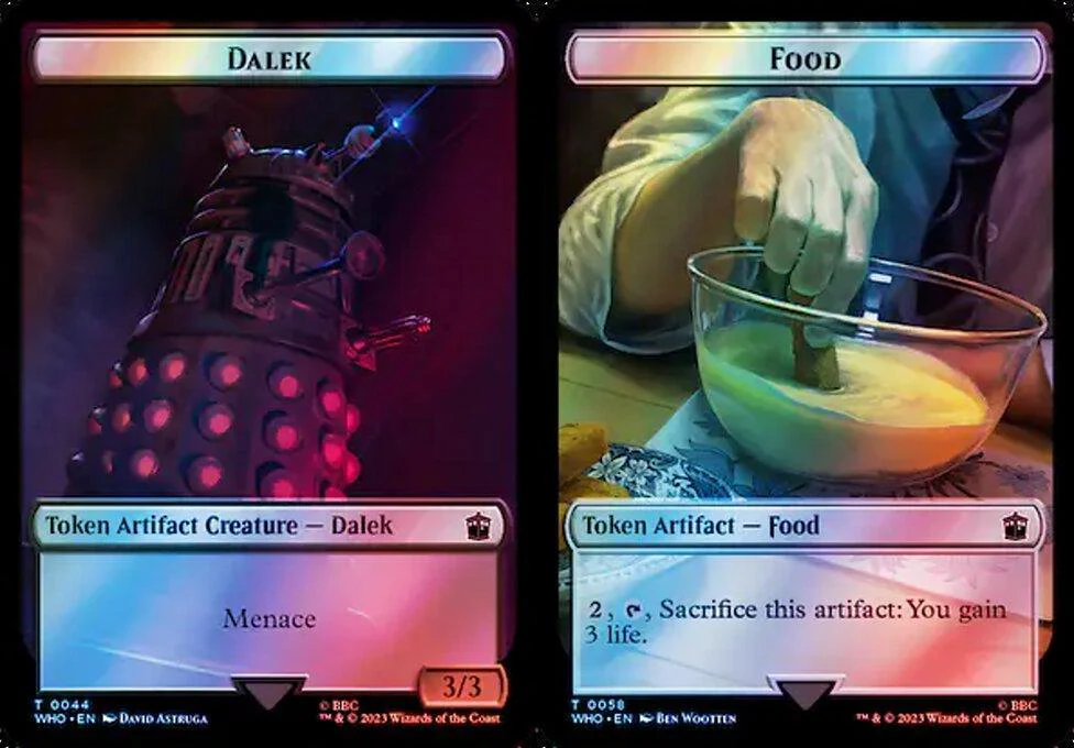 Dalek (0044) // Food (0058) Double-Sided Token (TWHO) - Surge Foil