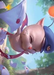 Delivery Moogle (01/53) Art Card (AFIN) - Gold-Stamped Signature