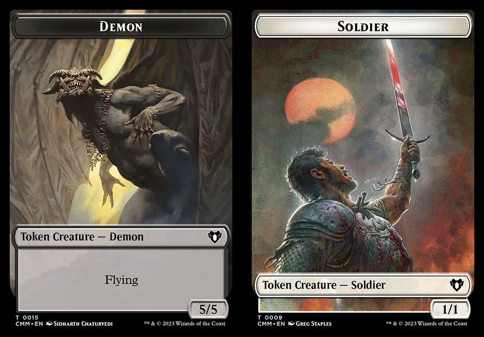 Demon (0015) // Soldier (0009) Double-Sided Token (TCMM)