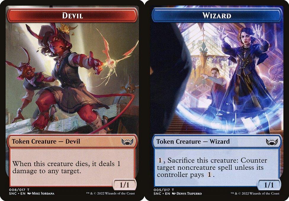 Devil (008) // Wizard (005) Double-Sided Token (TSNC) - Foil