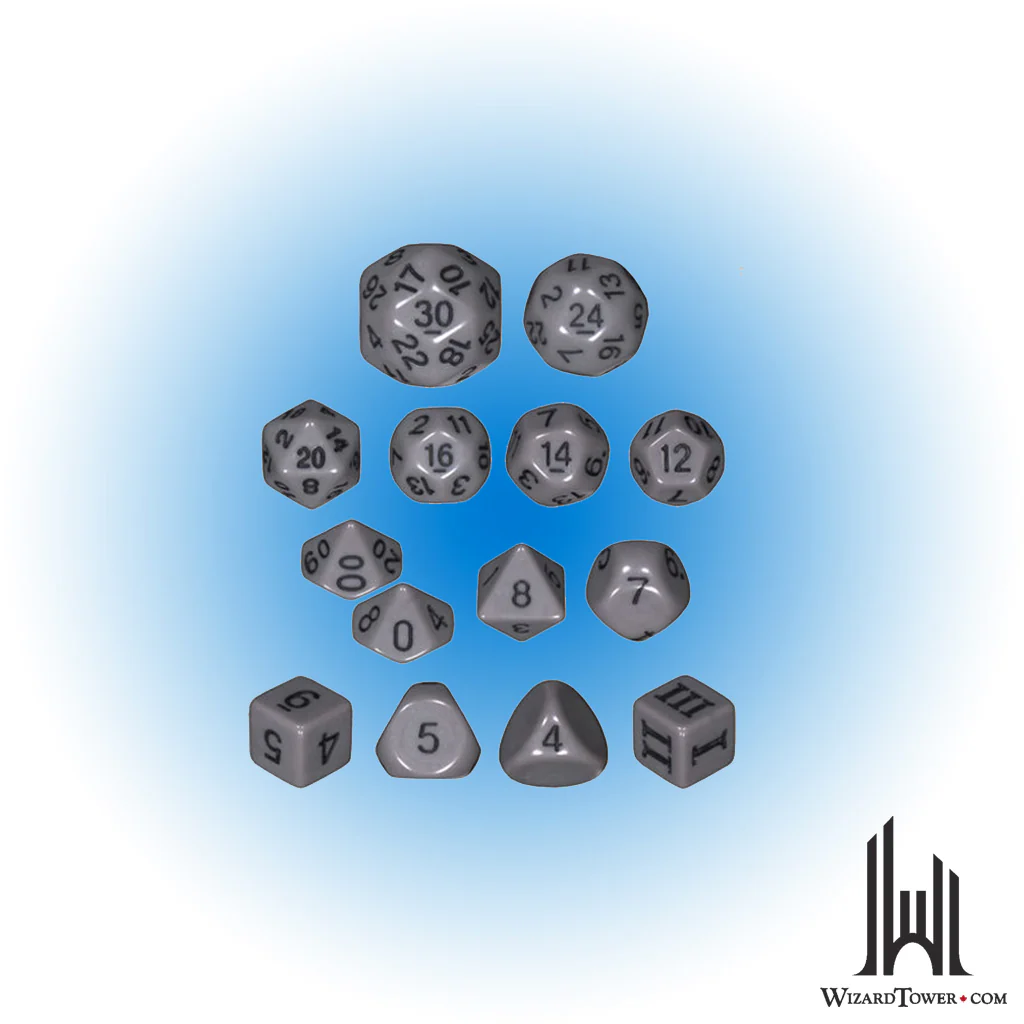 Dice Set - DCC Opaque Grey 14ct