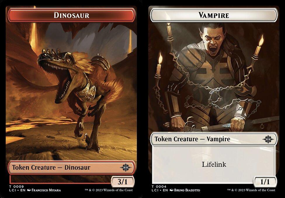 Dinosaur (0009) // Vampire (0004) Double-Sided Token (TLCI) - Foil