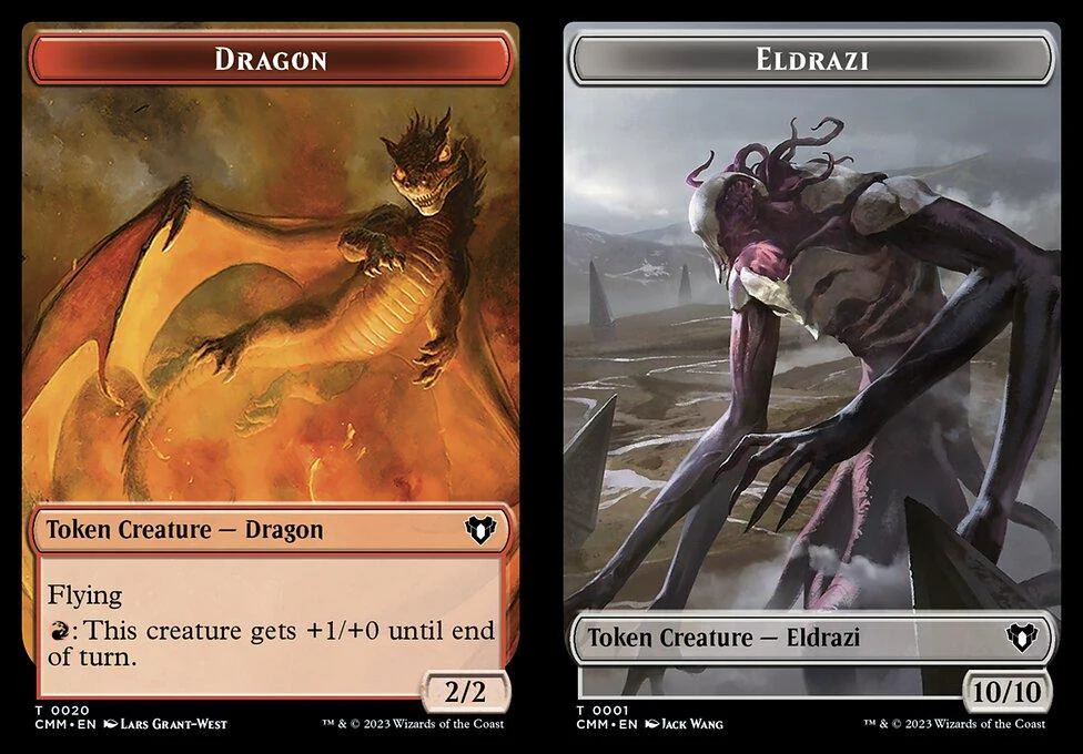 Dragon (0020) // Eldrazi (0001) Double-Sided Token (TCMM) - Foil